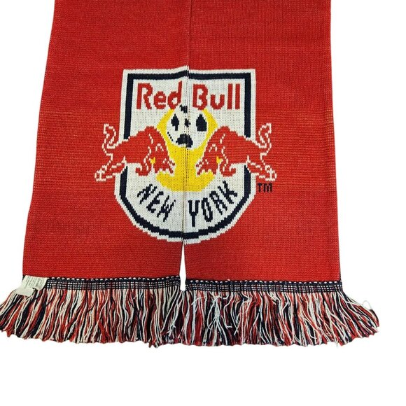 Adidas New York Red Bulls Scarf Red Blue Reversible Fringe MLS Soccer Football - Picture 4 of 7
